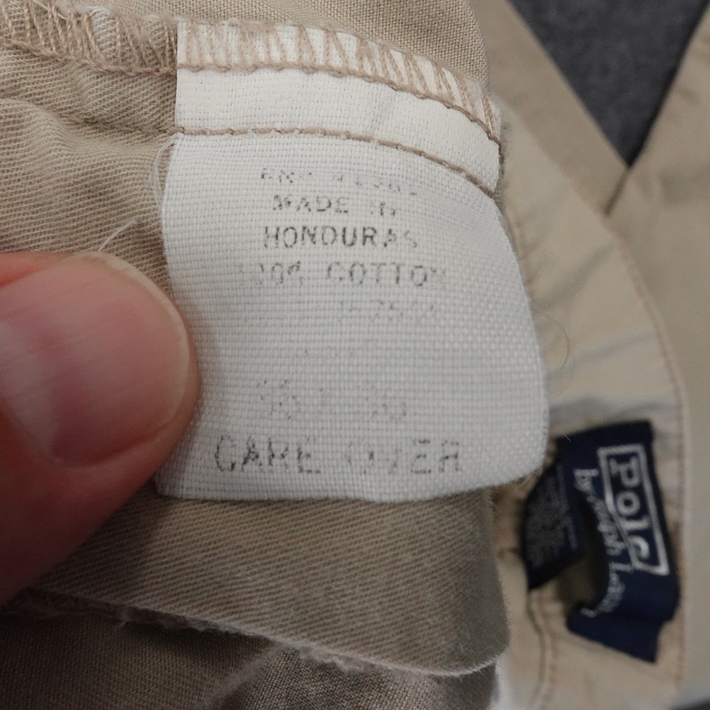 Polo Ralph Lauren Mens Pleated Chino Pants Khaki Tan 100% Cotton 35 x 35 - Picture 5 of 12
